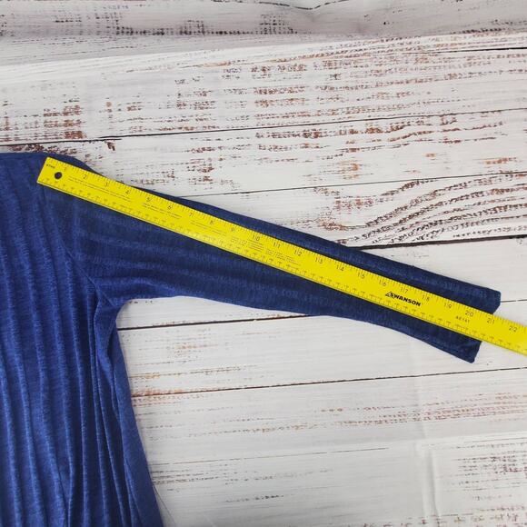 Lularoe Midi Dustrer Size S Open Lightweight Long Line Navy Blue Ribbed Coverup - Picture 8 of 9